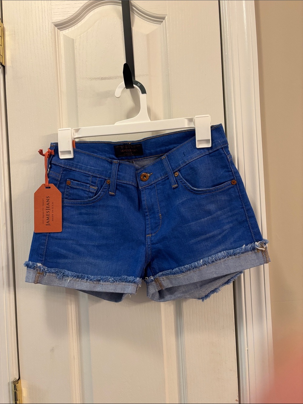 James Jeans Blue Denim Shorts -Shorty slouchy fit /boy shorts size 26